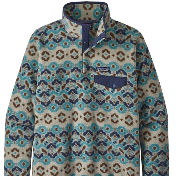 Patagonia Women’s Synchilla pullover, snap T, Tundra Cluster Big Sky Blue - Picture 1 of 4